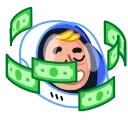 🤑-Astro Nate, Telegram Sticker