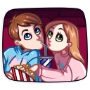 🍿-Love Story, Telegram Sticker