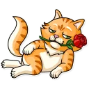 🌹-Striped Cat, Telegram Sticker