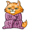 🤒-Striped Cat, Telegram Sticker