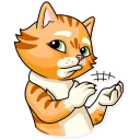 👏-Striped Cat, Telegram Sticker