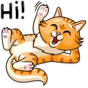 👋-Striped Cat, Telegram Sticker