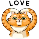 ❤️-Striped Cat, Telegram Sticker