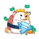 🤑-Sushi Cat, Telegram Sticker