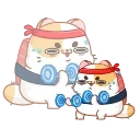 💪-Sushi Cat, Telegram Sticker