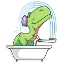 🚿-The almost good Dinosaur, Telegram Sticker