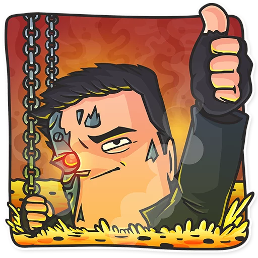 Cinema Male Heroes, telegram sticker