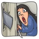 😱-Cinema Female Heroes, Telegram Sticker