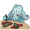 😦-Cthulhu calls, Telegram Sticker