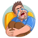 😭-Football Fan, Telegram Sticker