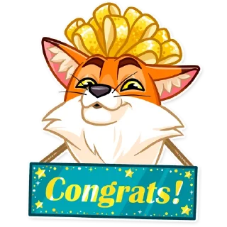 🥳-What Does The Fox Say, Telegram Sticker