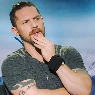 🤔-Tom Hardy, Telegram Sticker