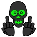 🖕-Toxic Skull, Telegram Sticker