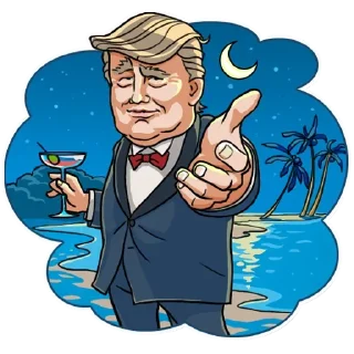 🍸-Trump Stickers, Telegram Sticker