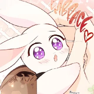 😢-The Relashionship between a rabbit and a Black Panter, Telegram Sticker