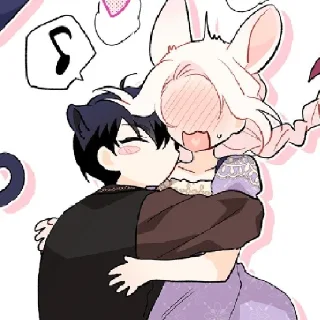 🤗-The Relashionship between a rabbit and a Black Panter, Telegram Sticker