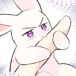 😡-The Relashionship between a rabbit and a Black Panter, Telegram Sticker