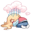 😓-Vaper Girl, Telegram Sticker