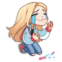 😭-Vaper Girl, Telegram Sticker