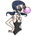 😎-Bad Girl, Telegram Sticker