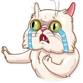 😢-Pretty Cat, Telegram Sticker
