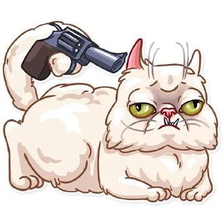 ☹️-Pretty Cat, Telegram Sticker