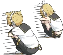 ☹️-LINE - Hatsune & Kagamine Pom Ver., Telegram Sticker