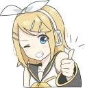 👍-LINE - Hatsune & Kagamine Pom Ver., Telegram Sticker