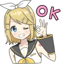 👌-LINE - Hatsune & Kagamine Pom Ver., Telegram Sticker