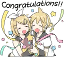 🎊-LINE - Hatsune & Kagamine Pom Ver., Telegram Sticker