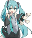 👊-LINE - Hatsune & Kagamine Pom Ver., Telegram Sticker