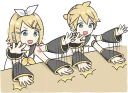 🙌-LINE - Hatsune & Kagamine Pom Ver., Telegram Sticker