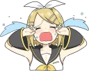 😭-LINE - Hatsune & Kagamine Pom Ver., Telegram Sticker