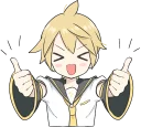 👍-LINE - Hatsune & Kagamine Pom Ver., Telegram Sticker