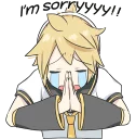 😭-LINE - Hatsune & Kagamine Pom Ver., Telegram Sticker