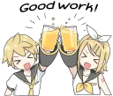 🥛-LINE - Hatsune & Kagamine Pom Ver., Telegram Sticker