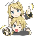 👍-LINE - Hatsune & Kagamine Pom Ver., Telegram Sticker