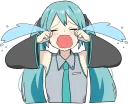 😭-LINE - Hatsune & Kagamine Pom Ver., Telegram Sticker