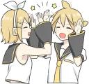 🙌-LINE - Hatsune & Kagamine Pom Ver., Telegram Sticker