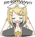 😭-LINE - Hatsune & Kagamine Pom Ver., Telegram Sticker