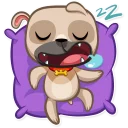 😴-Zac The Pug, Telegram Sticker