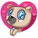 ❤-Zac The Pug, Telegram Sticker