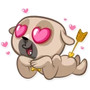 😍-Zac The Pug, Telegram Sticker