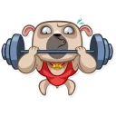 💪-Zac The Pug, Telegram Sticker