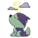 😔-Creepy Wolf, Telegram Sticker
