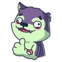 👍-Creepy Wolf, Telegram Sticker